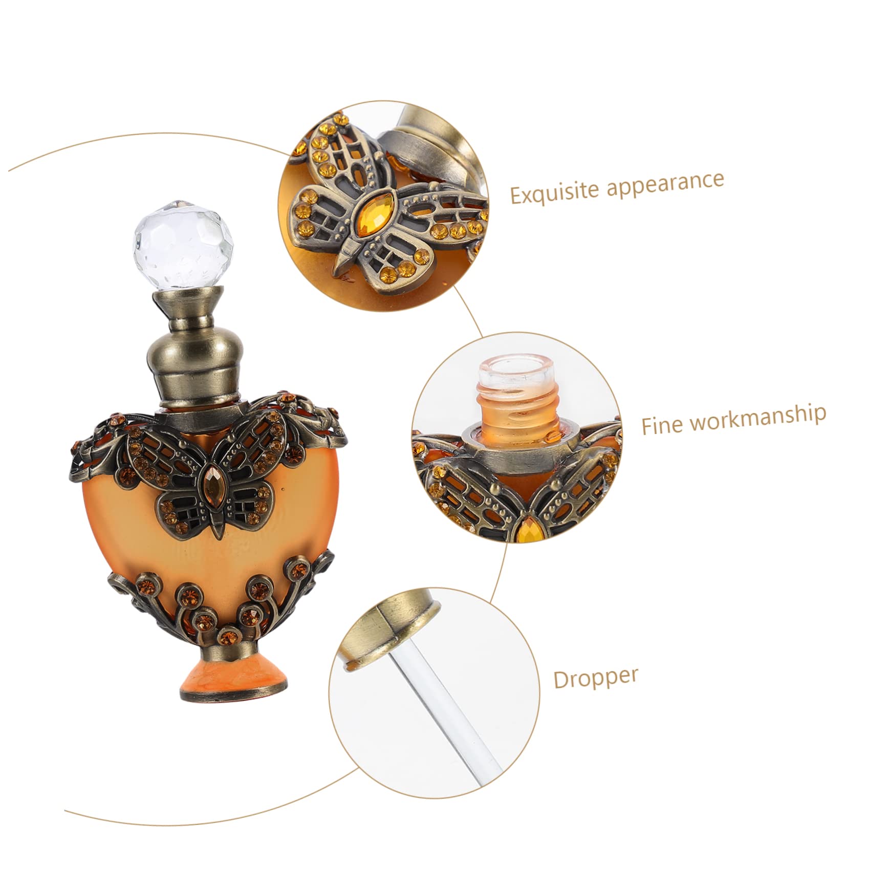 Lot De 3 Flacons Distributeurs De Parfum en Métal Et Verre À Usages Multiples avec Bouchon Anti-Fuite pour Voyage