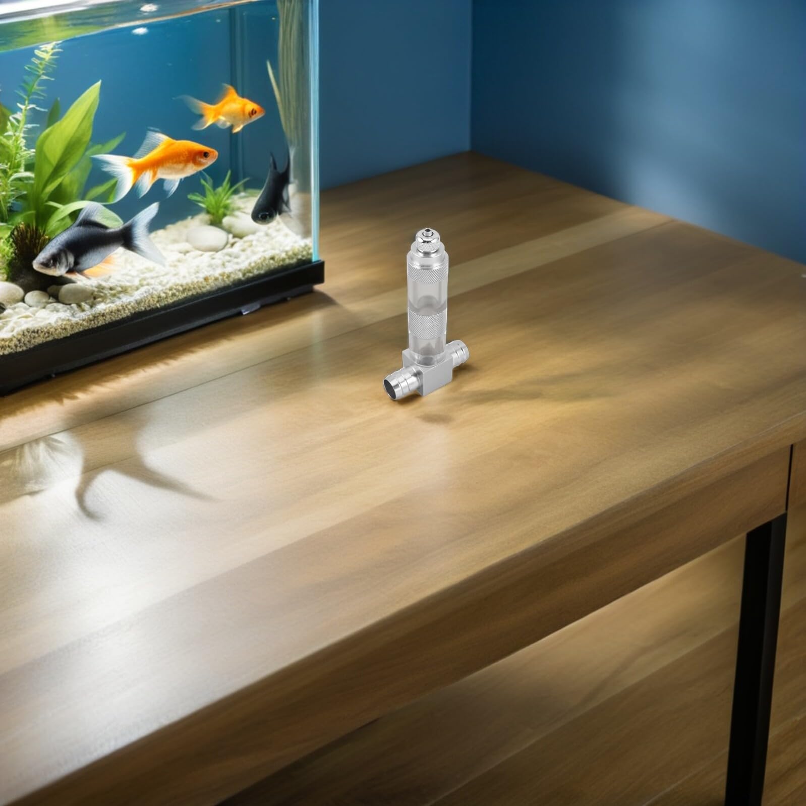Difusor de Co2 Externo en Línea para Acuario de 16 Mm con Contador de Burbujas y Válvula de Retención, Accesorio de Acero Inoxidable y Acrílico para Plantas Acuáticas de Agua