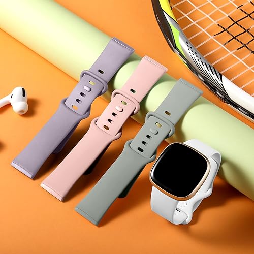 Vista 8 de Dirrelo Correas Compatibles con Fitbit Sense / Versa 3, Correa Deportiva de TPU Suave, Reemplazo para Correa de Muñeca de Smartwatch Versa 3 Sense