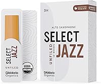 Vista 9 de D'Addario Organic Select Jazz Unfiled - Cañas de saxofón alto, selladas individualmente, 2 medianas, paquete de 3