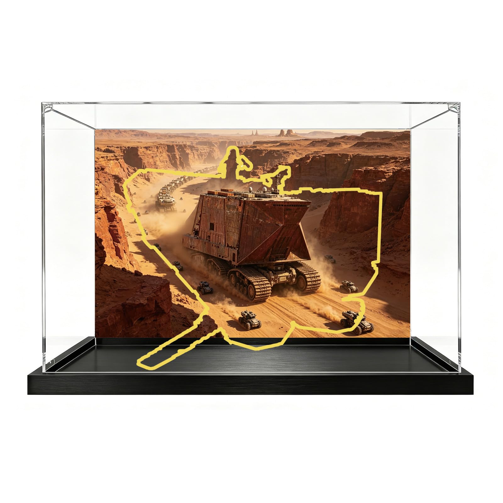 Qxlczzlc Background B Clear Acrylic Display Case Only For Lego 75453 Model (Background B)