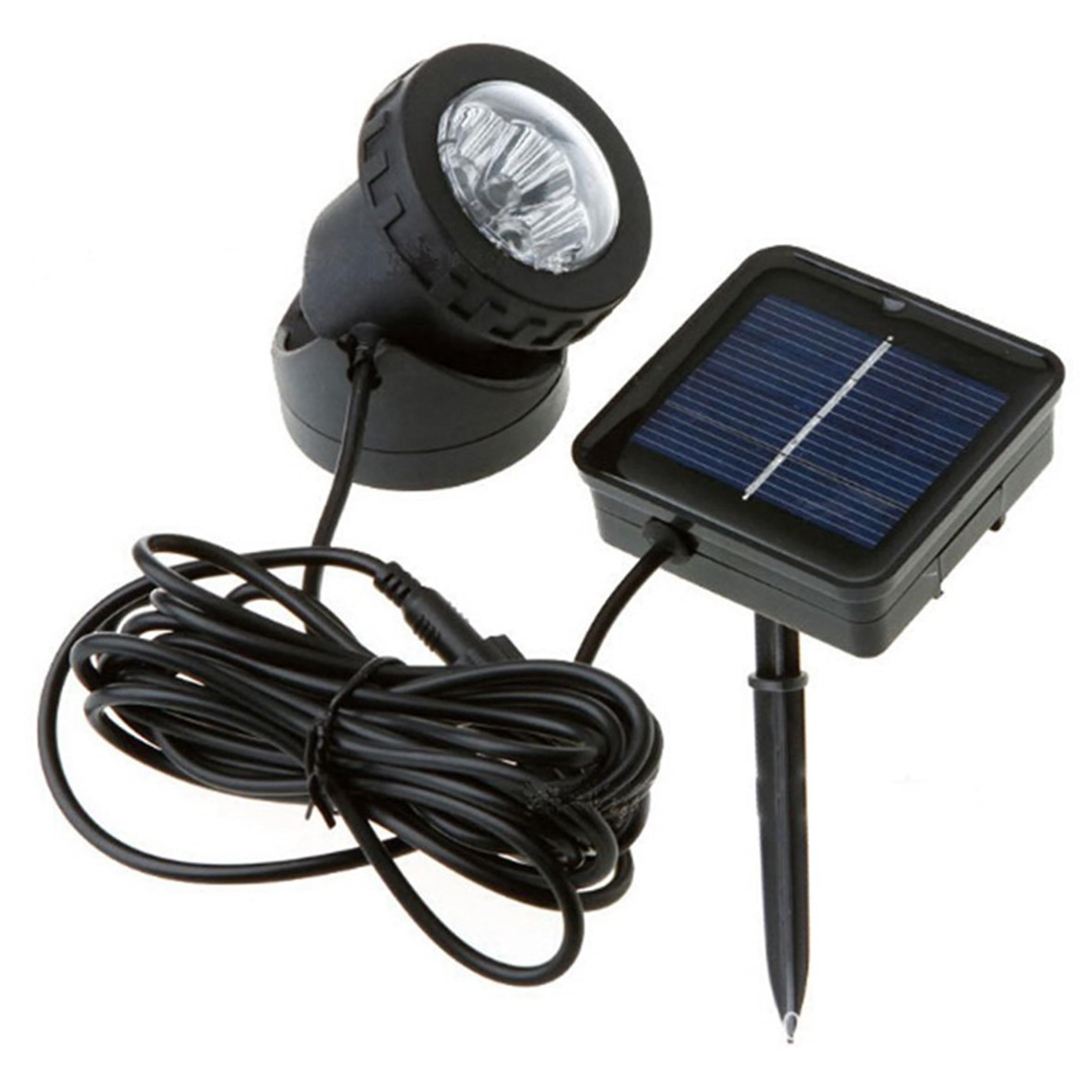 Luces para estanque sumergibles de 6 LED con carga solar y panel de alta resistencia impermeable 8