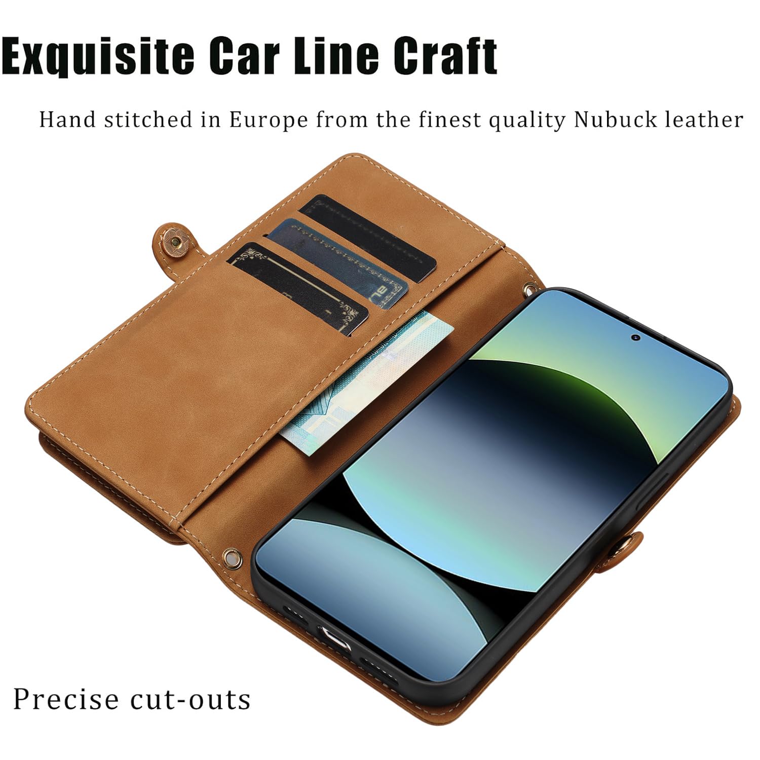 Asuwish Leder-Handyhülle Für Xiaomi Redmi Note 14 4G – Mit Standfunktion, 6 Kartenfächern & Geschenk