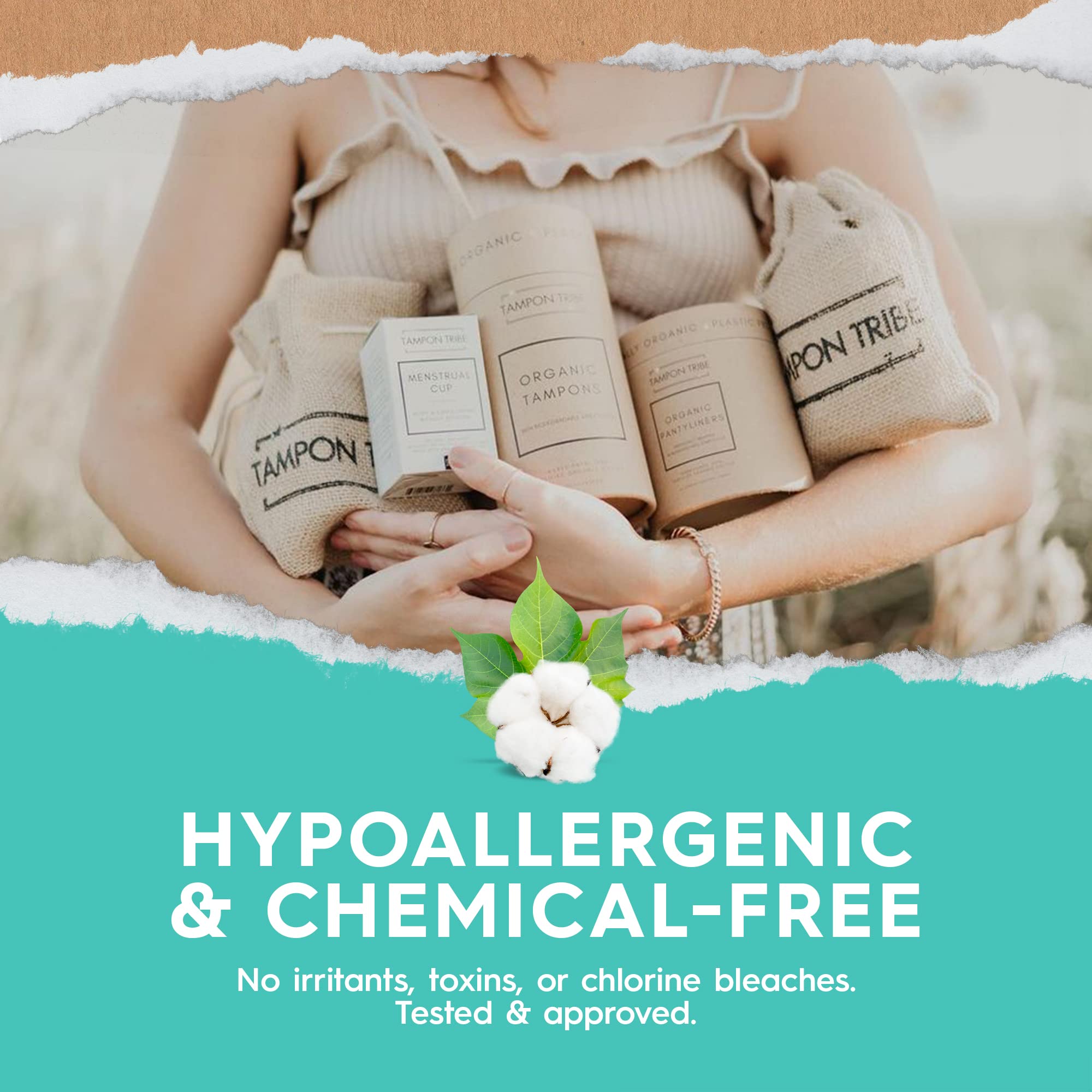 Organic Tampons - Regular Tampons - Safe Non Toxic Tampons - Natural Organic Cotton Tampons - Leak-Free Tampons Organic - Regular Organic Tampons with Cardboard Applicator