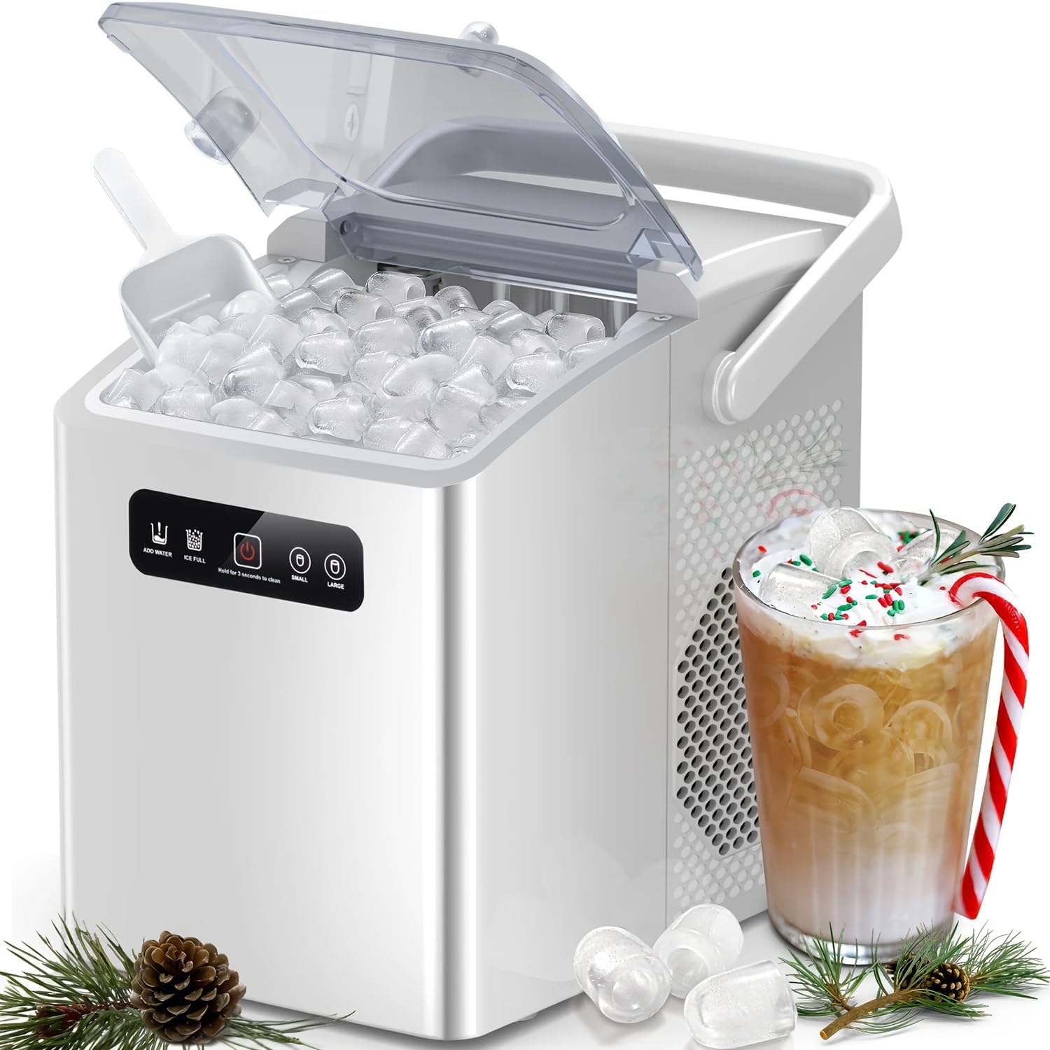 Ice Cube Maker Machine,Counter Top Ice Maker Machine, Self-Cleaning Clear Ice Makers, Ideal for Home/Kitchen/Party/Camping