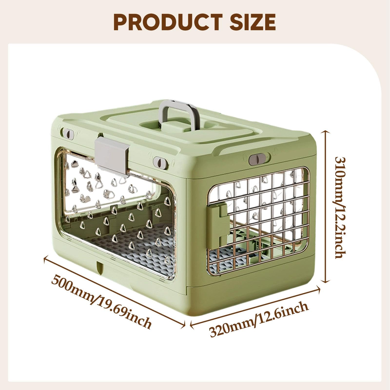 Jaula Plegable para Mascotas, Transportín para Animales Pequeños de PP Y Hierro, Robusta Y Fácil de Limpiar, Ideal para Viajes Y Mudanzas.