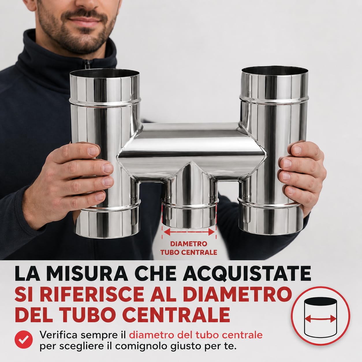 MAKA Comignolo a H Base Tonda, Terminale in Acciaio Zincato per Canna Fumaria Camino Stufa a Legna Pellet e Gas, Cappello Antipioggia Aspirafumo(Ø 200 mm)
