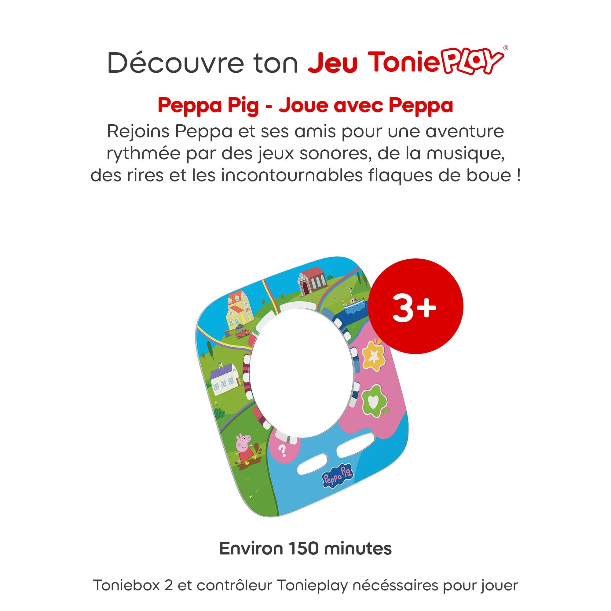 tonies Jeu Tonieplay Peppa Pig - Joue avec Peppa, Compatible avec La Toniebox 2, Jeu 3 à 9 Ans, Boîte à Histoires et contrôleur tonieplay Vendus séparément