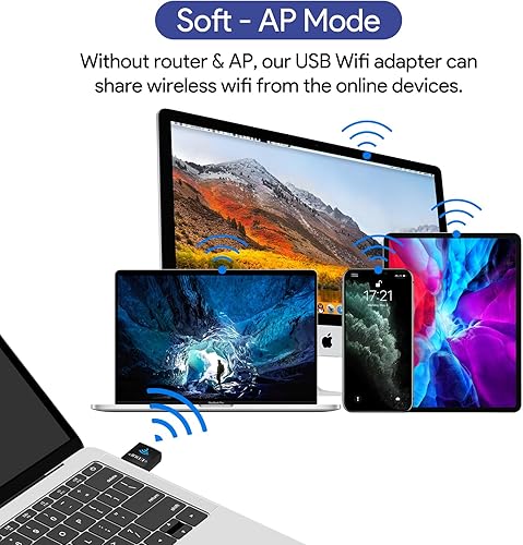 Vista 11 de EDUP Adaptador USB Bluetooth WiFi para PC, adaptador Bluetooth 4.0, adaptador de red Nano USB inalámbrico 2.4Ghz 150Mbps, solo compatible con Azul