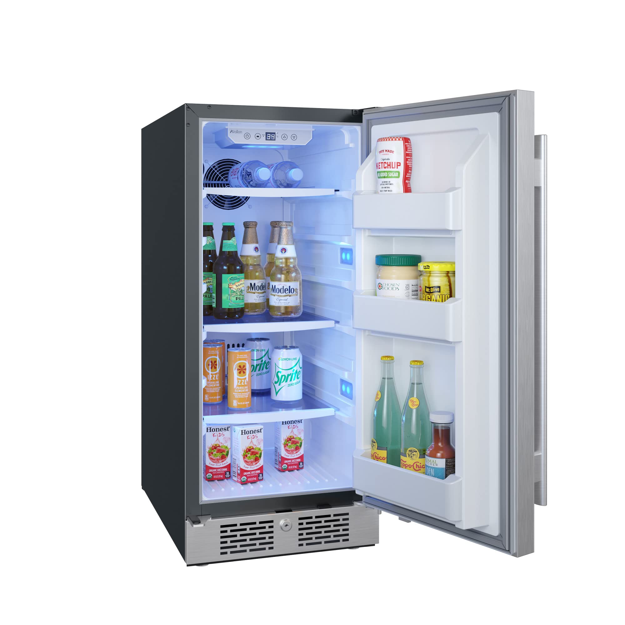Avallon Afr152ssrh 15 Inch Wide 3.3 Cu. Ft. Compact Refrigerator With LED Lighting And Right Swing Door on Fridge.com - View 5