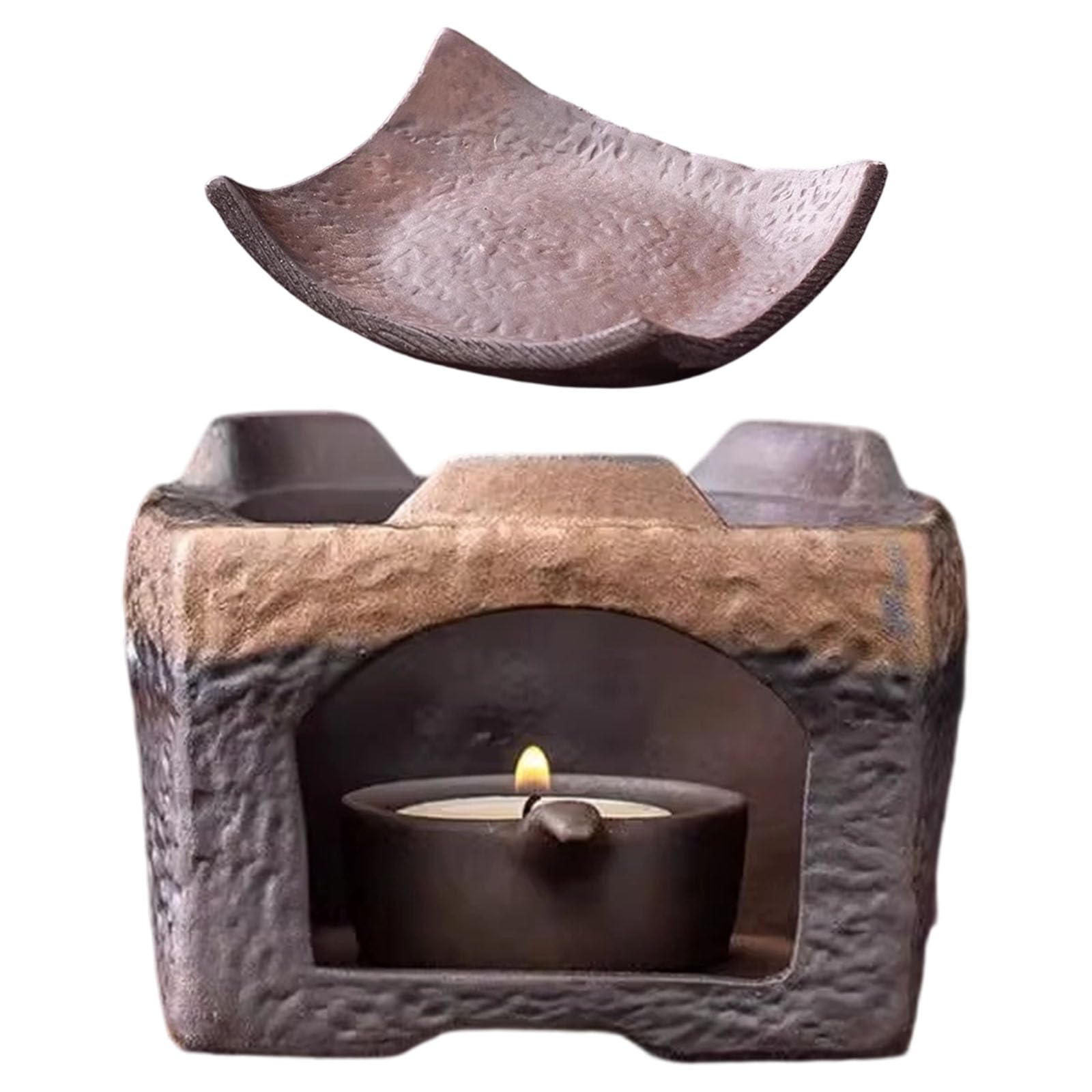 Tsophreniq Ceramic Tea Stove Warmer Set, Aromatherapys Burners, Tealight Holder Waxes Melts Warmers for Home Decors Teapot Warmer