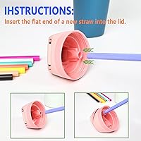 Vista 3 de 8 popotes de repuesto para botella Owala FreeSip de 24 onzas y 32 onzas, popotes de plástico reutilizables con cepillo limpiador de limpieza