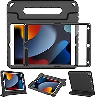 Vista 1 de LTROP Funda infantil para iPad de 9ª/8ª/7ª generación (2021/2020/2019), iPad 10.2 con protector de pantalla integrado, funda para niños con soporte