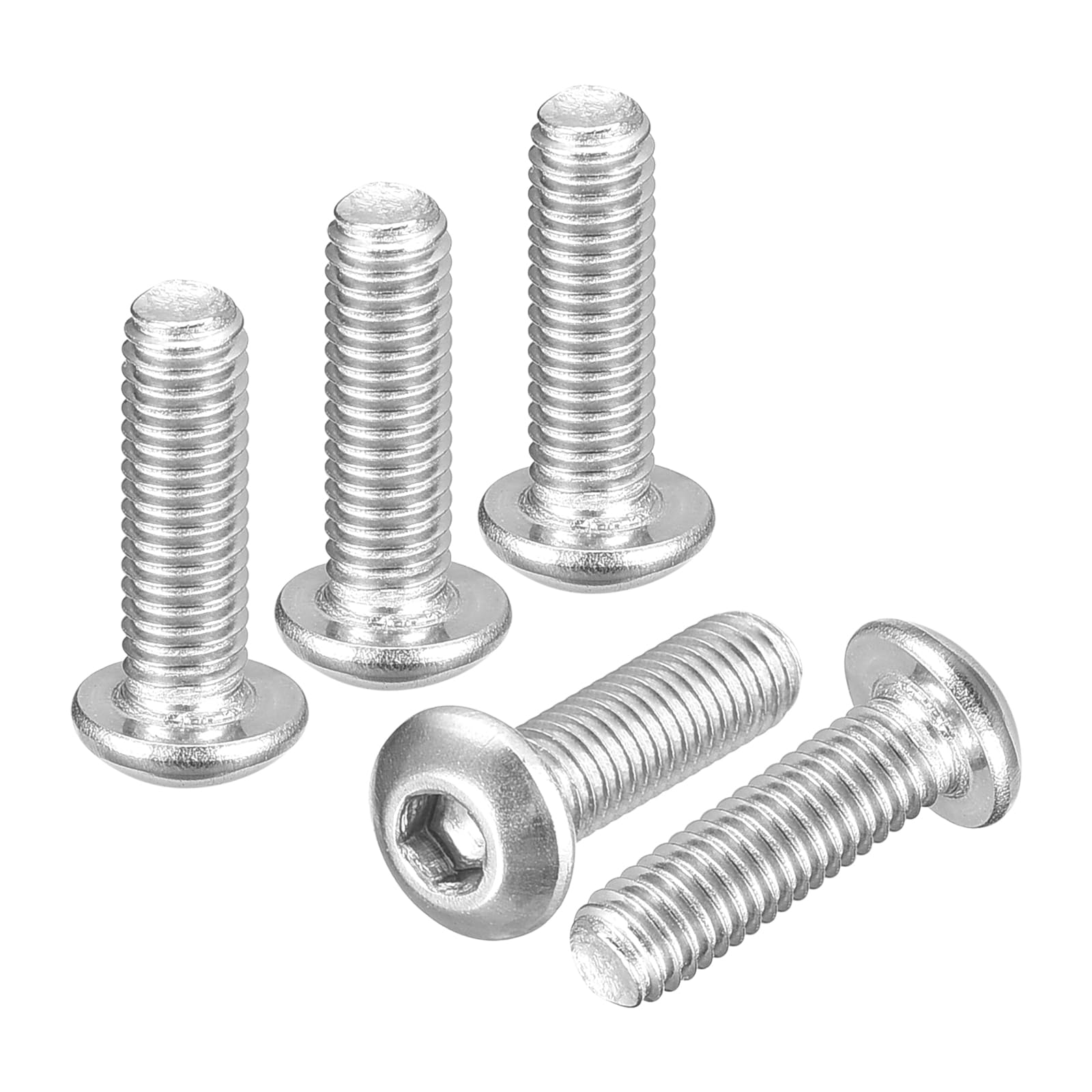 DTGN M3-0.5x10mm Button Head Socket Cap Screws - 120Pack - Good for Road Bicycle, Mountain Bike, Auto, Motorcycle - 304 Stainless Steel Whitewashed - Hex Socket Drive Fasteners — image 1