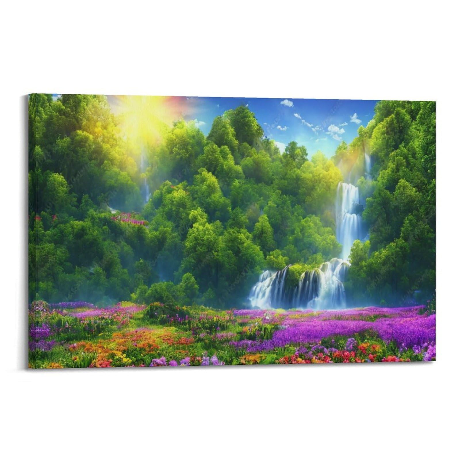 CPGLJD Landscape Art Poster Waterfall Tour Poster Decorative Painting Canvas Wall Posters And Art Picture Print Modern Family Bedroom Decor Posters 24x36inch(60x90cm)