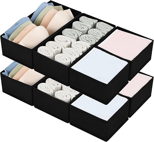 Miniatura 44 de DIMJ Organizadores de Cajones - Juego de 4 Organizadores de Armario de Tela y Almacenamiento, Divisores de Cajones para Ropa de Bebé, Calcetines