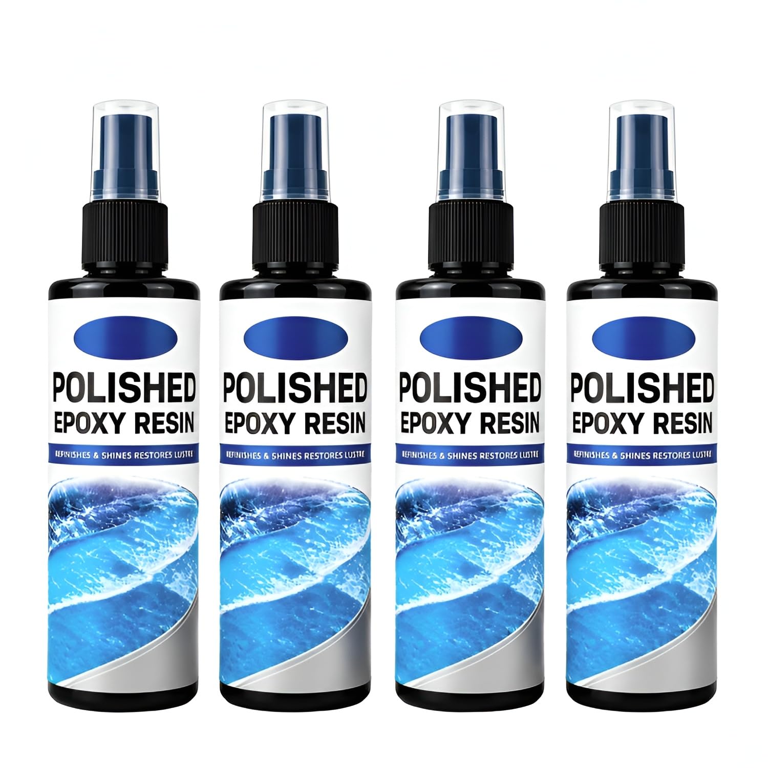Polished Epoxy Resin High-Gloss Surface Polish Spray, 100ml (Pack of 4) | Restores Luster, Scratch Removal, Micro-Polishing Action, Ultra-Shine Finish, For Resin Surfaces