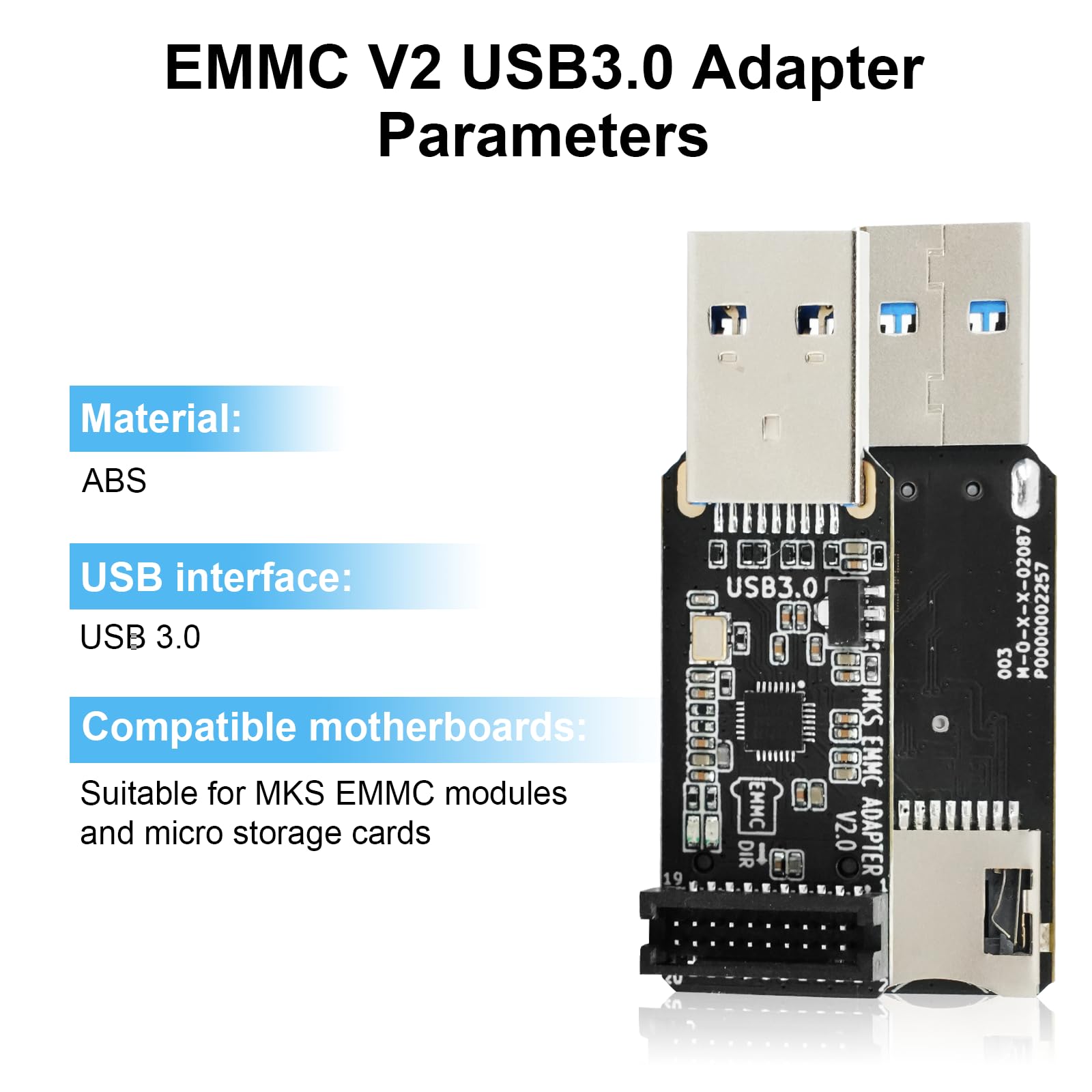 Adattatore MKS EMMC USB 3.0 V2 - Lettore Per Modulo EMMC, MicroSD E Schede TF - 5