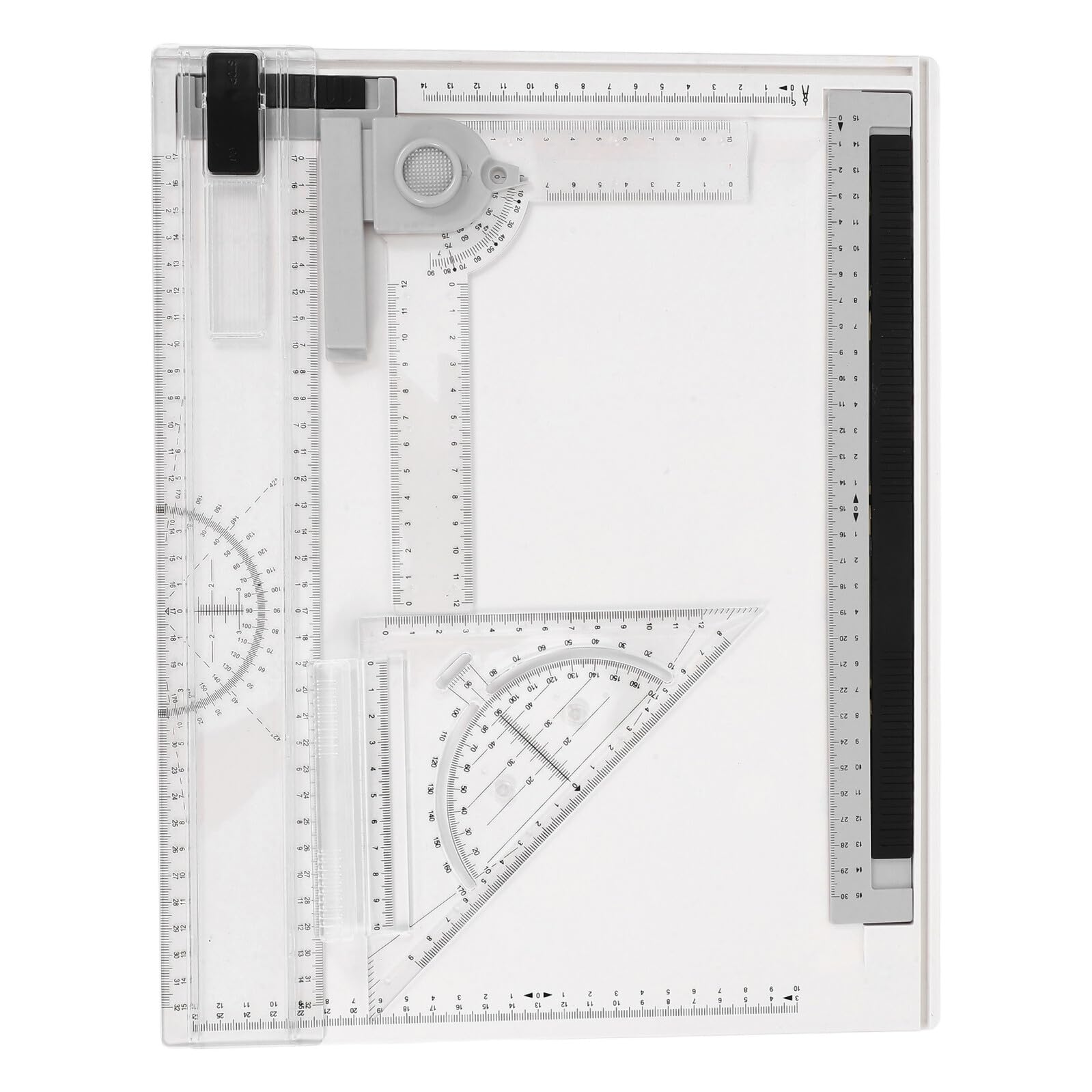 Zeichenbrett mit Präzisen Skalen und Linealen A4 aus Kunststoff Stabiles Tragbares Architektur Maltafel Satz für Skizzieren und Geometrische Perspektivzeichnungen