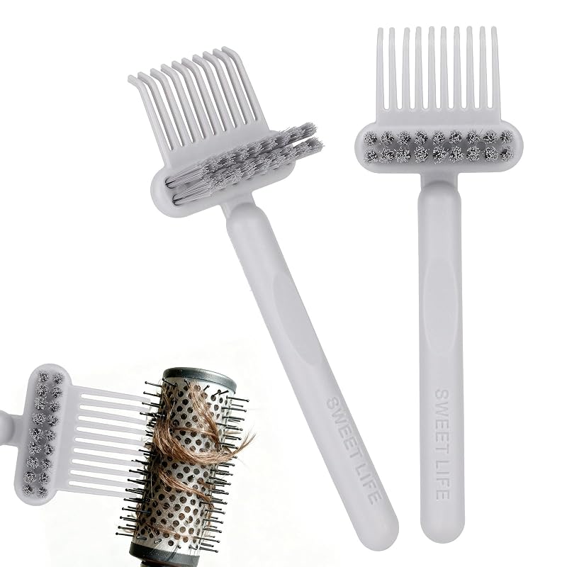 Penitue Limpador de Pentes 2 em 1 com Garra e Cerdas, Branco, Pacote com 2