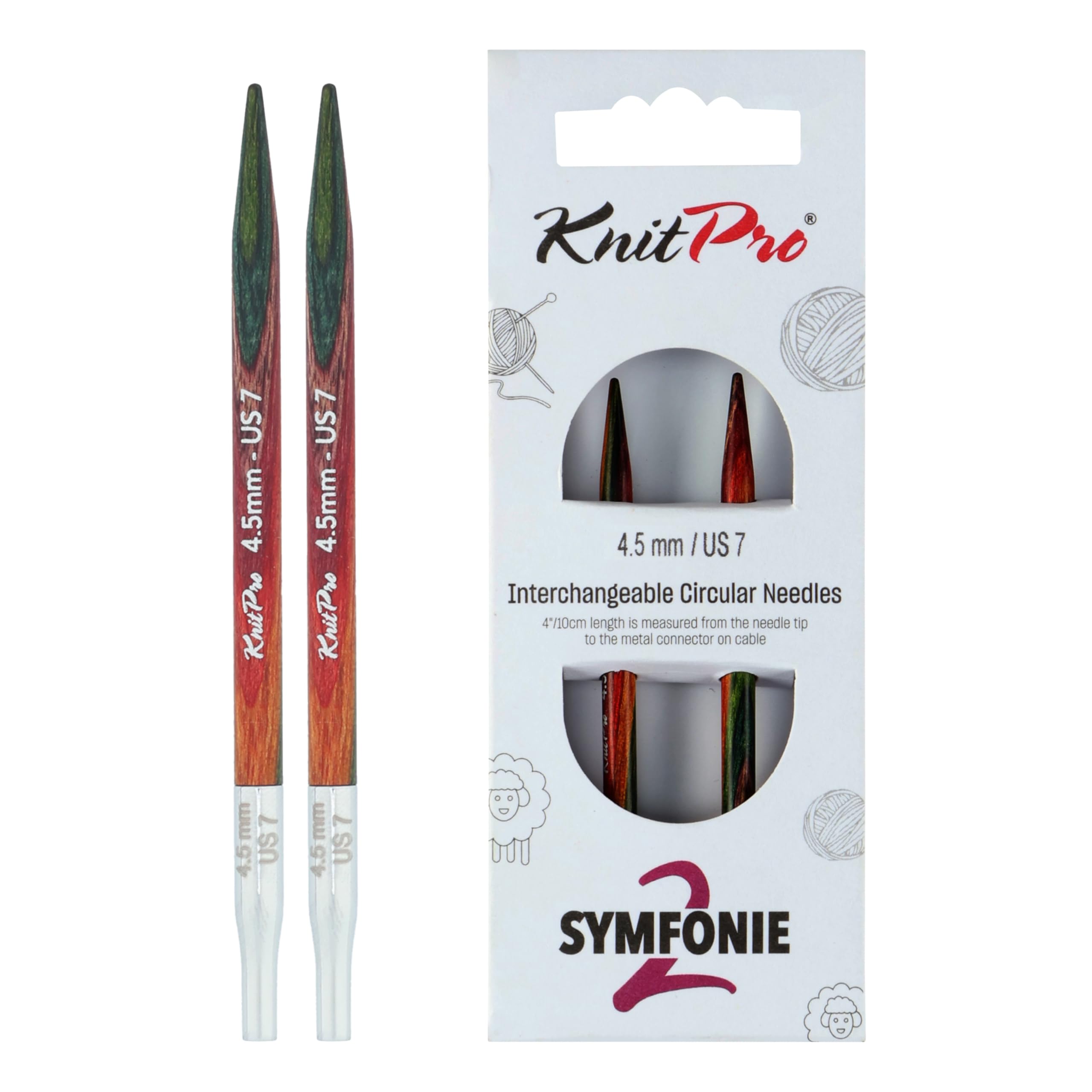 KnitPro Symfonie 2 Normal Interchangeable Needles 5" (13cm) | 4.5mm