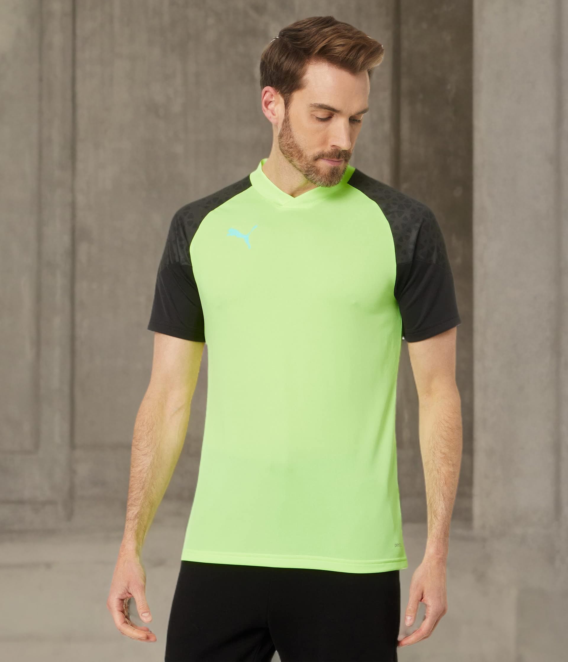 PUMA Męska koszulka treningowa, Szybki żółto-czarny, M
