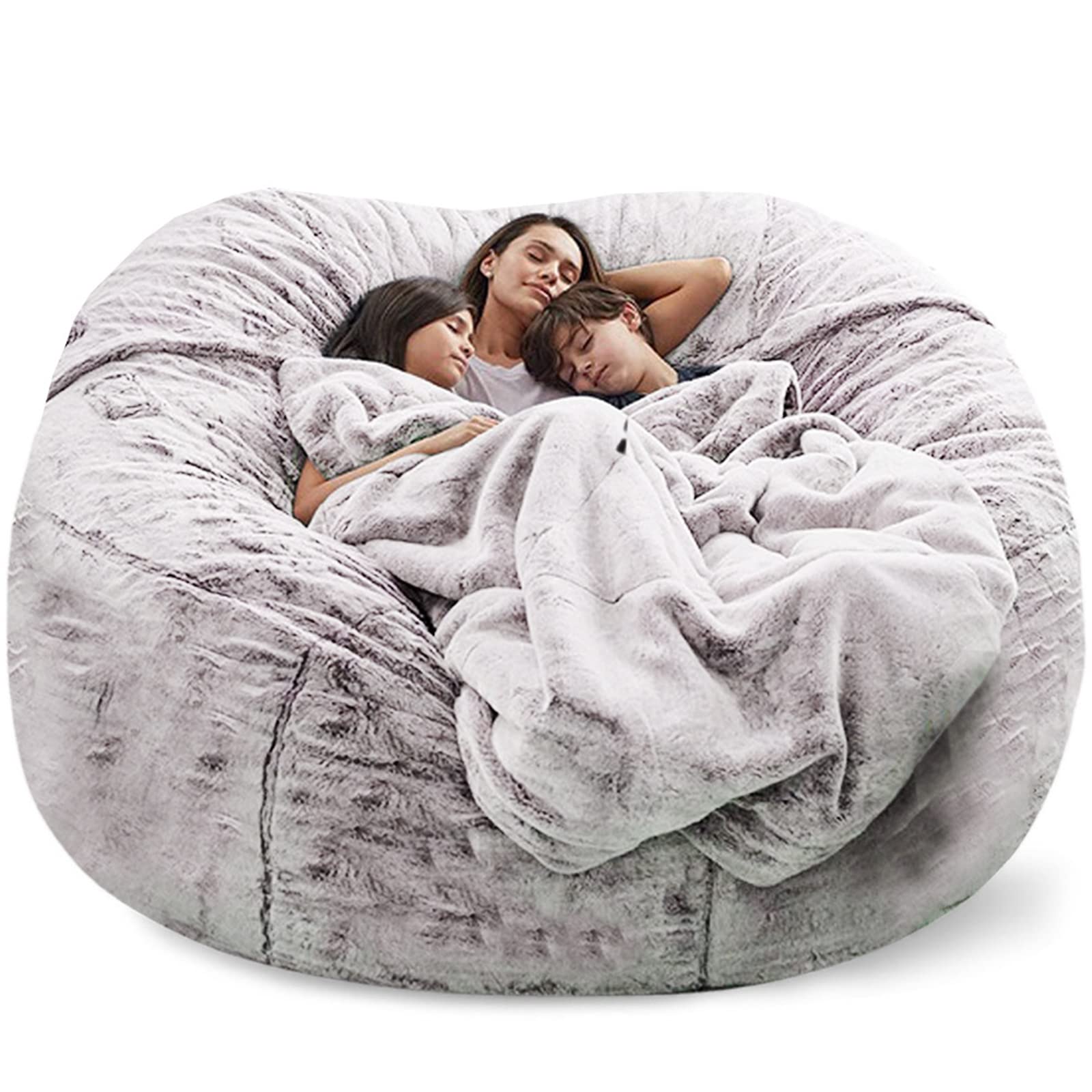 Housse de chaise de grand sac de haricots FBKPHSS, lavable pour salon et jardin, Snow Coffee