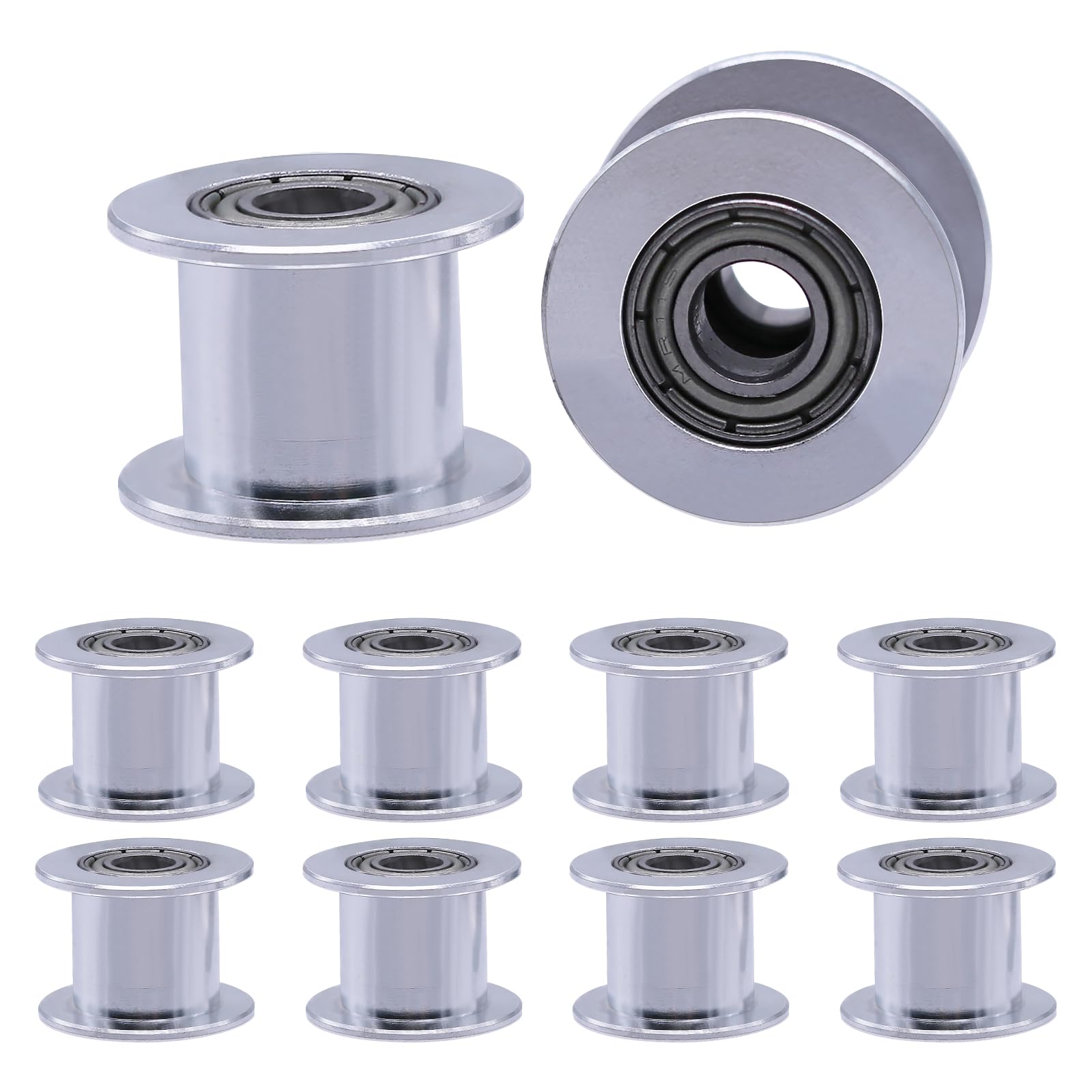 GT2 Polea 10 mm Aluminio 20 Dientes 5 mm Diámetro Para Impresora 3D Correa Dentada (Paquete de 10)