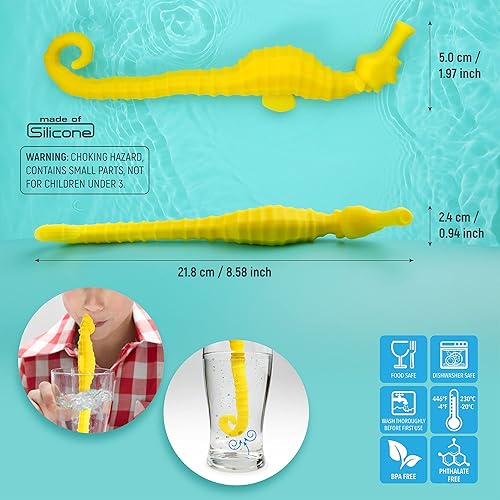 Miniatura 4 de Hoobbe Pajita de animales reutilizable de silicona para niños, divertida y linda para fiestas en la piscina, fiesta de cumpleaños, fiesta bajo el