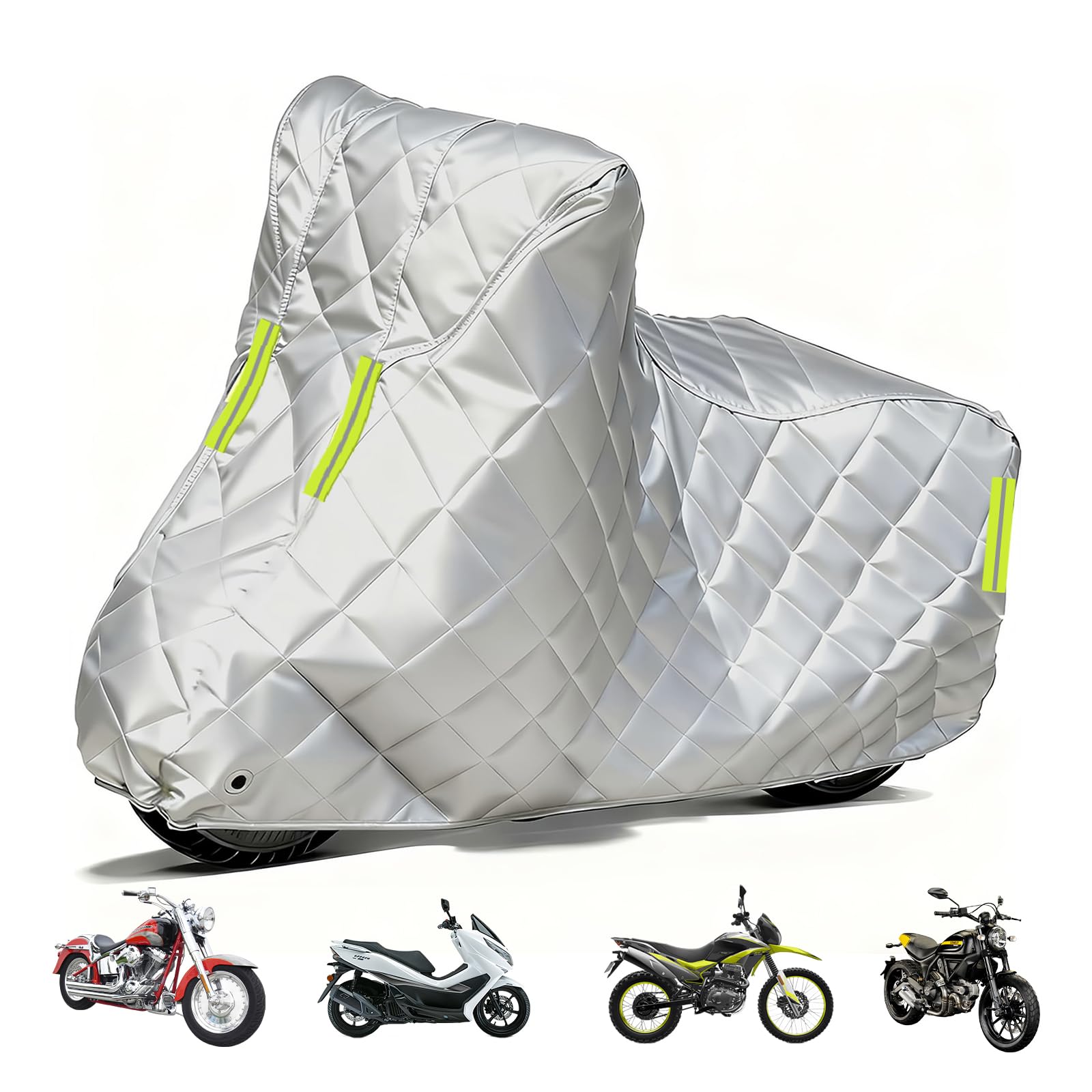 バイクレイン カバー Gilera Runner PureJet 50適用， 防水オートバイカバー 210D 防水 紫外線防止 盗難防止 防風 防埃 防雨 防雪 丈夫 耐久 防風ベルト＆ロック穴有り 収納袋付き