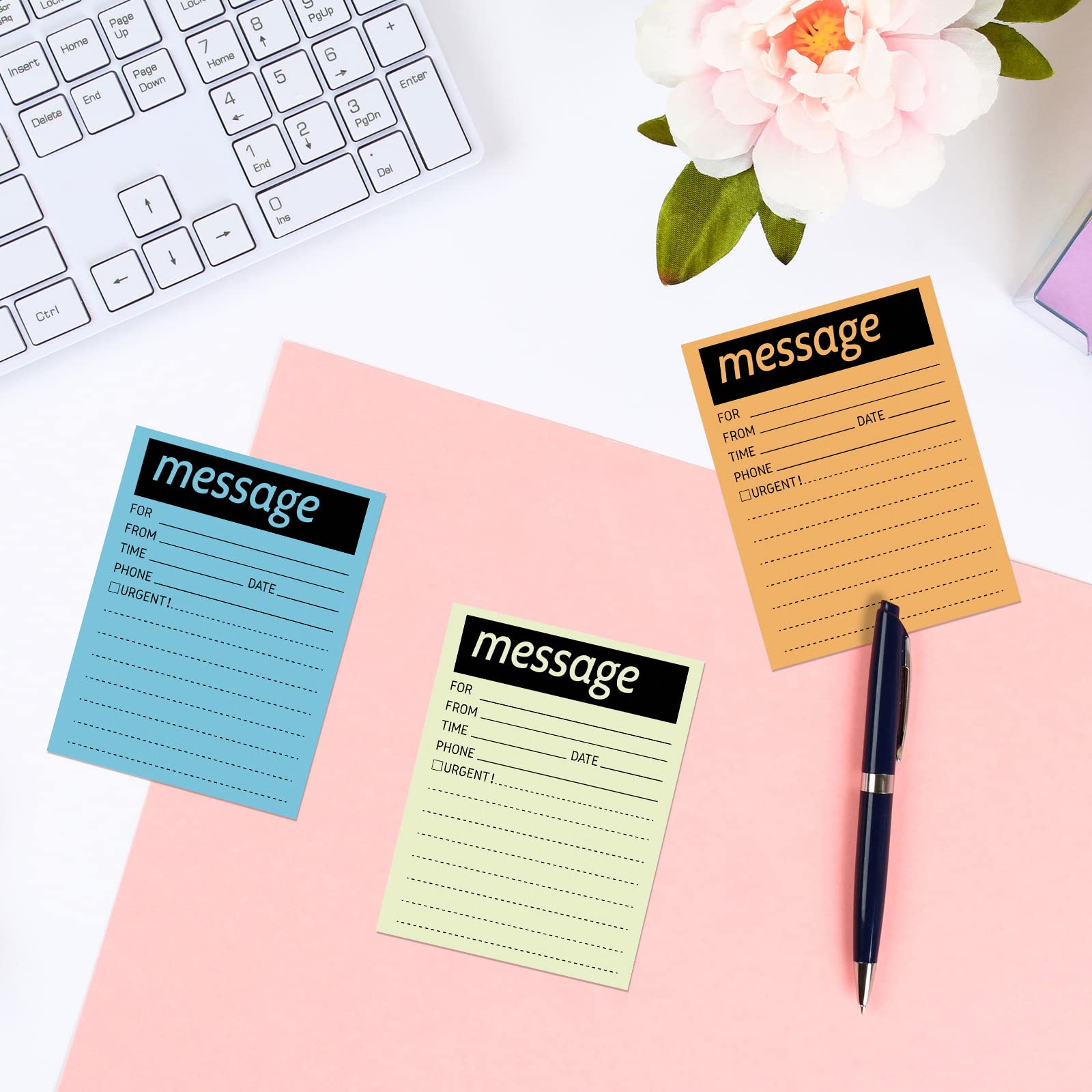 Geyee 9-Pack Telephone Message Sticky Notes - 4x5 Inches, Neon Colors, 50 Sheets Per Pad, Office Supplies - View #4