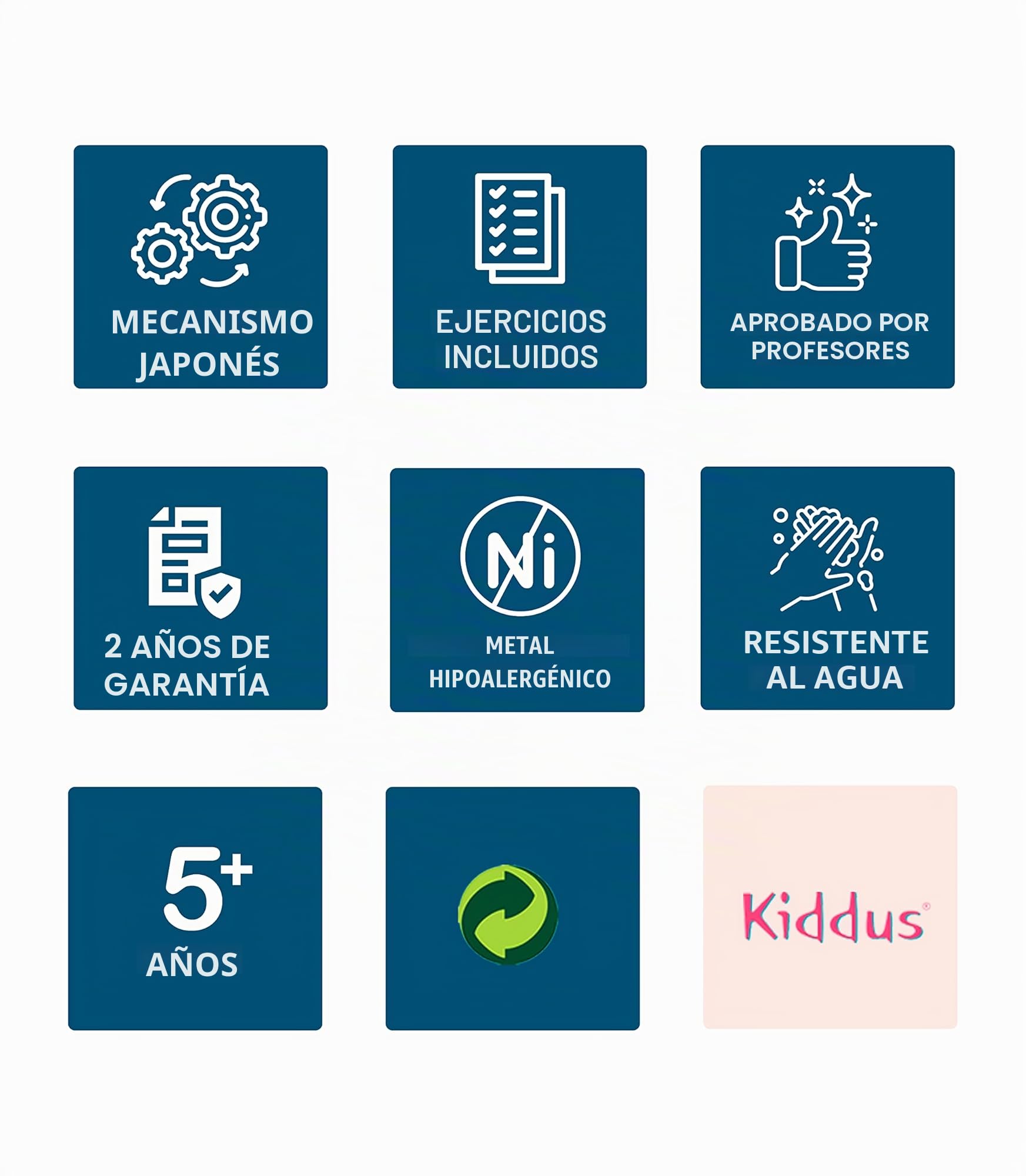 Kiddus Reloj Educativo Infantil para Niño y Niña a Partir de 5 Años, Reloj Analógico para Aprender la Hora, Mecanismo Japonés