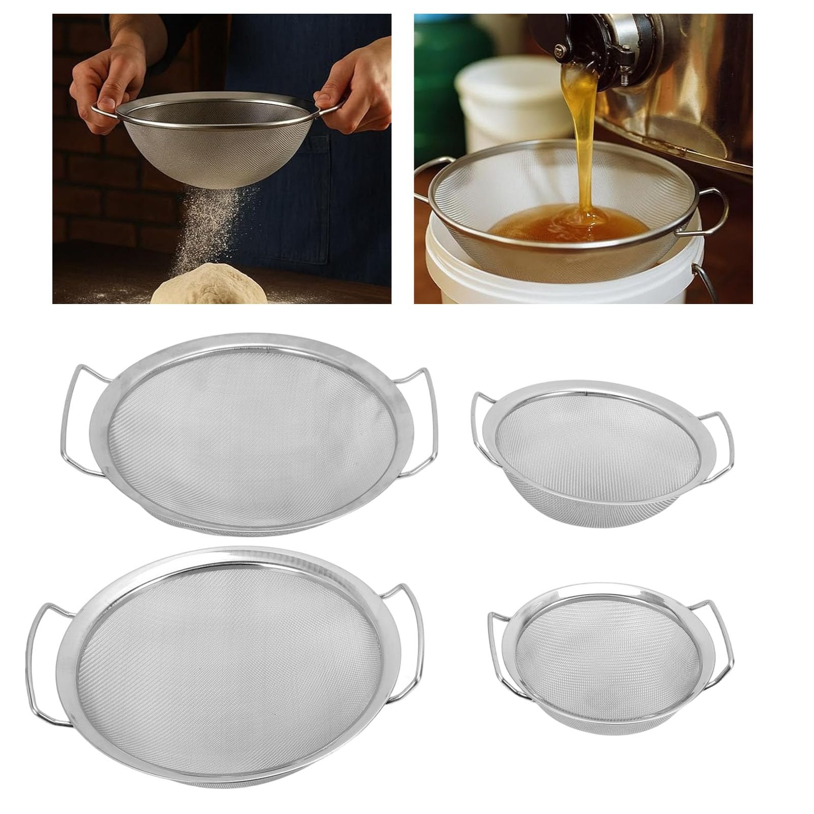 EMUKOEP Filtro per Vernice da 60 Maglie, Filtro per Vernice in Acciaio Inossidabile con Robusto Sacchetto in Rete di Nylon per Secchi da 1 2 3 5 Galloni, Resistente Alla Ruggine e