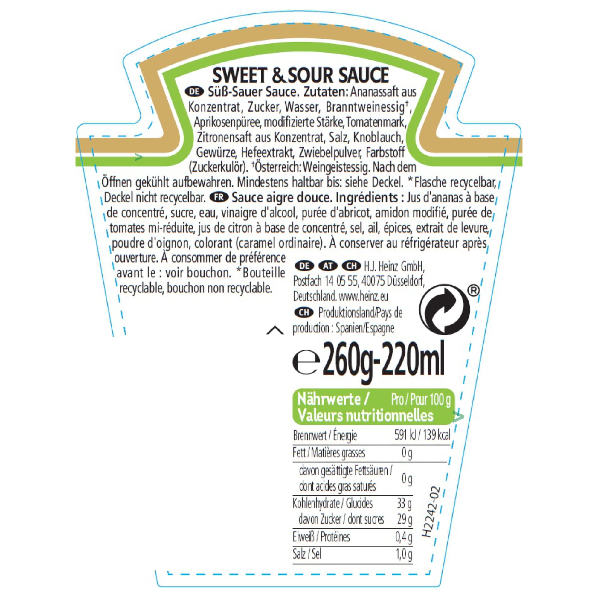 Heinz Sweet & Sour Sauce (sauce douce 220 ml) + bloc usy Block