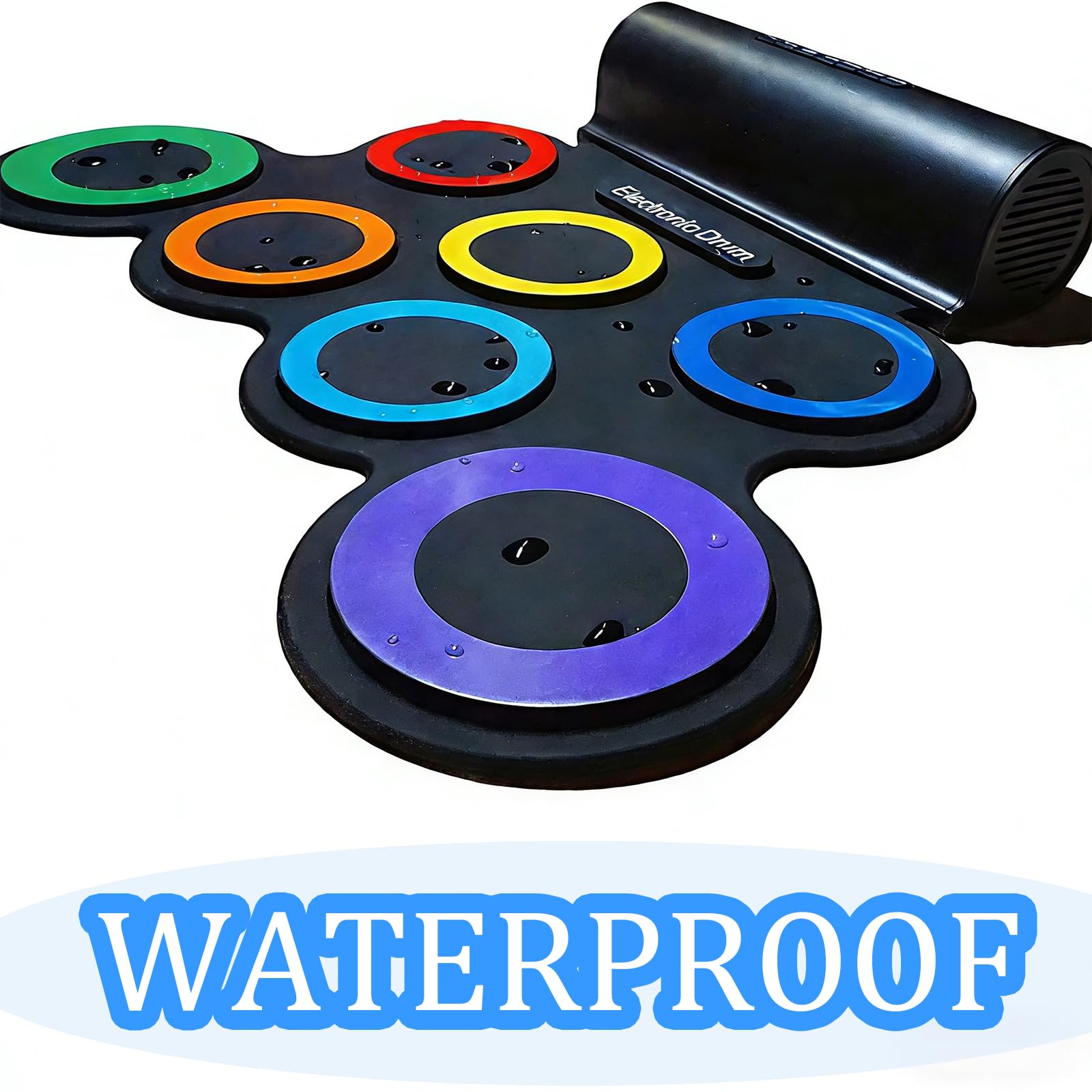 E Drum Pad mit faltbarer Funktion, USB Konnektivität und Soundschnittstellen für Kopfhörer, externe Lautsprecher, wiederaufladbare E Drums