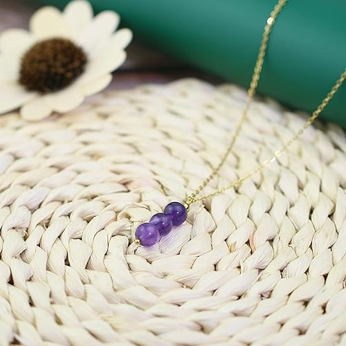 Miniatura 5 de Amethyst necklace purple beaded necklace healing crystal necklace for women crystal pendant necklace as healing gifts gemstone necklaces spiritual