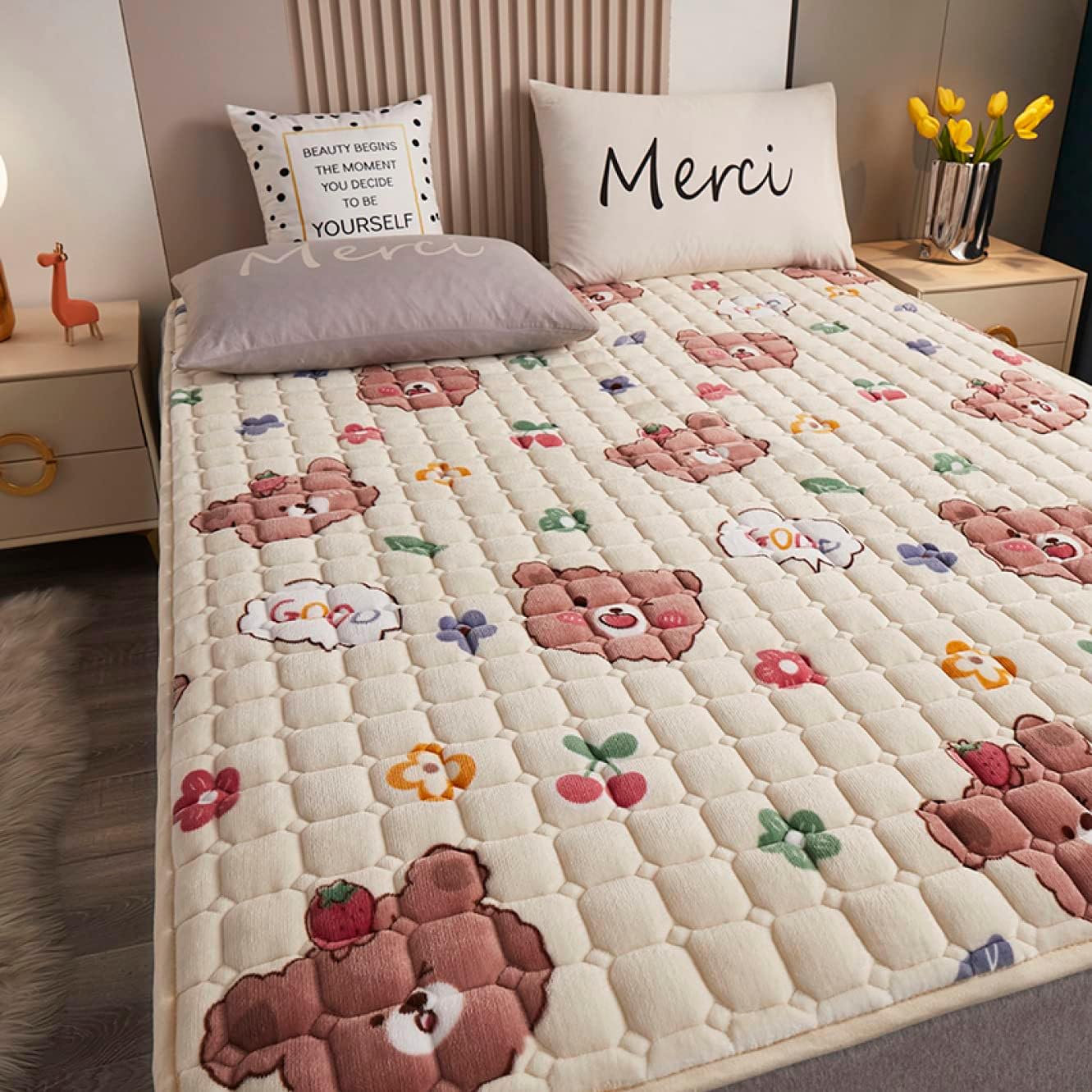 Single Bed Pad 120 x 200cm 100×200cm Semi-Double Bed Pad Double Bed Pad Bed Pad Bed Blanket (Style M21 180 x 220 cm)
