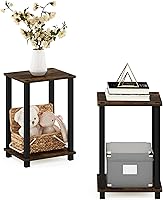 Vista 16 de Furinno Simplistic - Mesa auxiliar, paquete de 2 unidades, color roble francés y negro