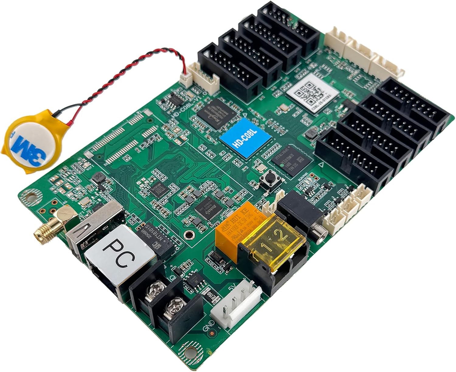 Huidu HD-C08L Asynchronous LED Controller Card | Digital Signage Player with Cloud Management | Supports LED Display Screens, Multimedia Control, Dual 1080p Playback, and Outdoor Digital Menu Boards