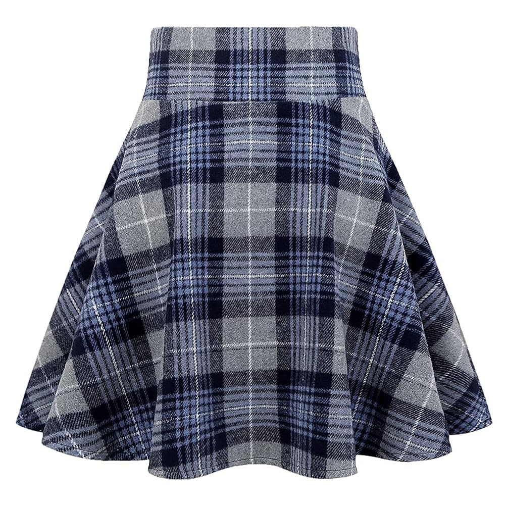 Amazon.com: Kinghua Womens Warm Wool Plaid Mini Skirts High