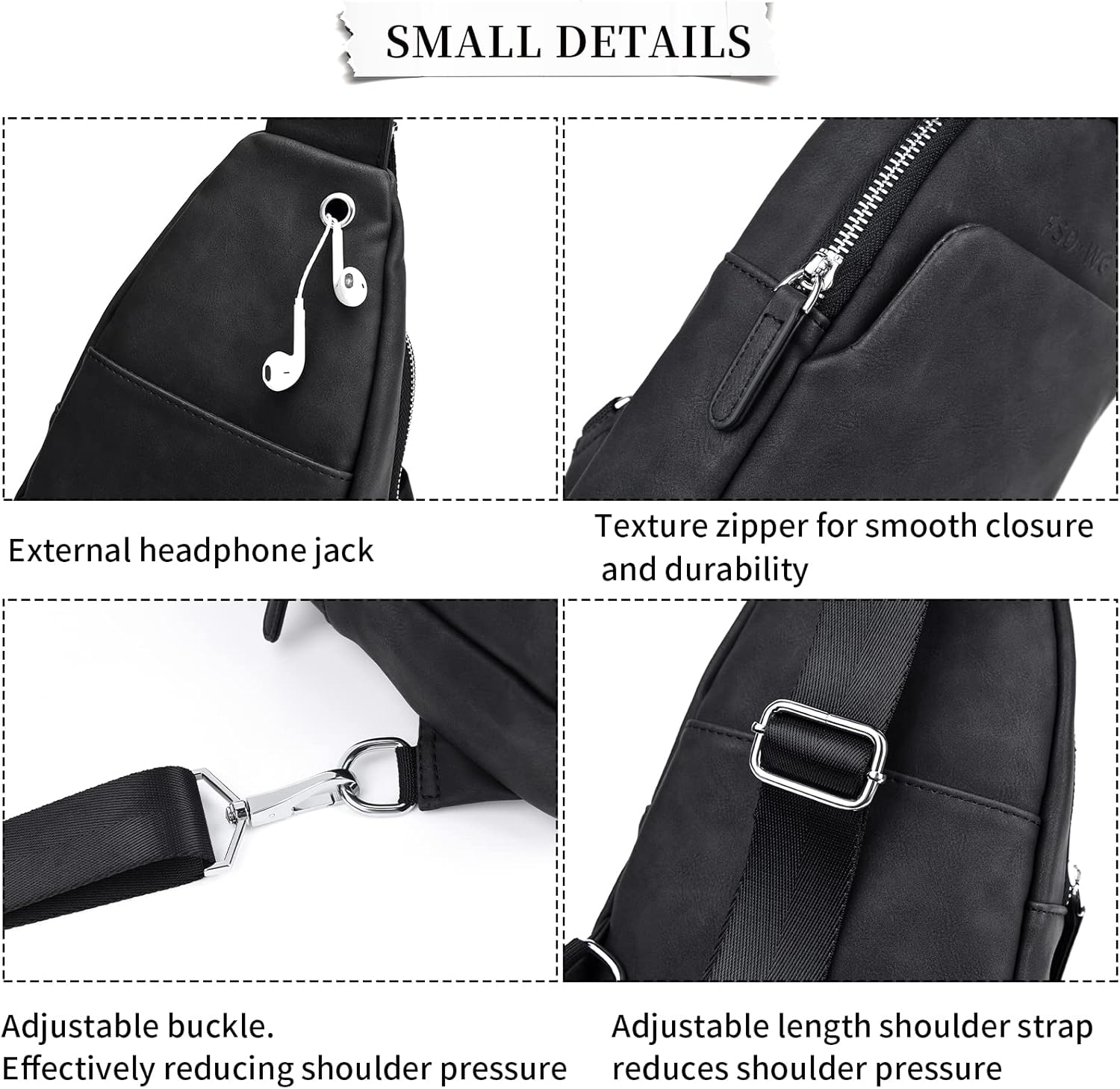FSD.WG sling Backpack for Men Chest Bag Crossbody Shoulder Bags Travel Bag Purse for Men with Water Resistant