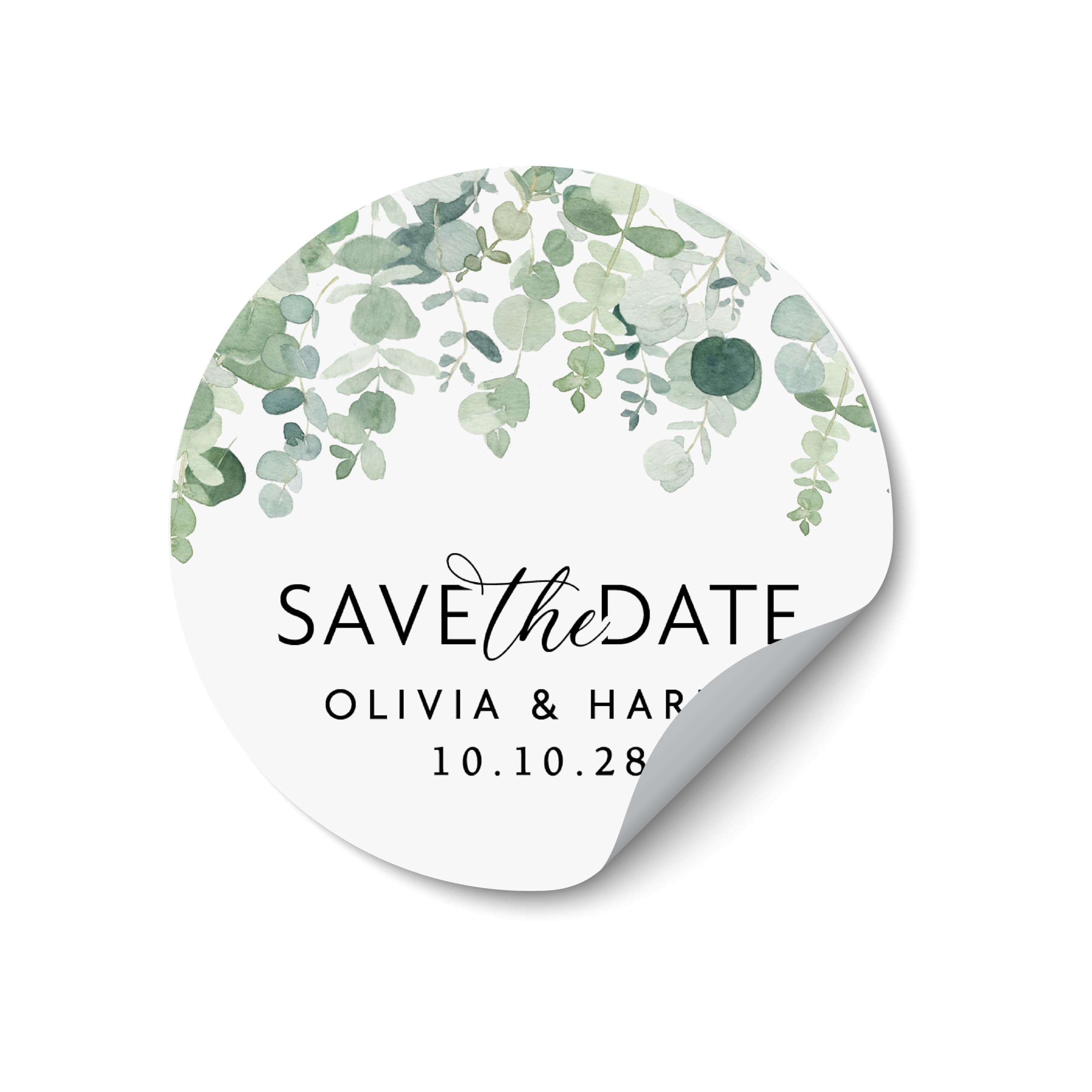 Personalised Save The Date Stickers Wedding Invitation Labels, Round Save The Date Seals, Clear Wedding Favour Stickers, Custom Wedding Envelope Stickers for Invitations, Gifts & Favours - WC15