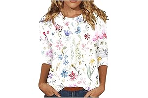 Ceboyel Petite Tops for Women Under 5'5" - Floral and Paisley Print Tees