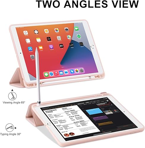 Miniatura 5 de GHINL Funda para iPad 87 generación (20202019) iPad 10.2 pulgadas con soporte para lápices encendidoapagado funda protectora con soporte magnetico