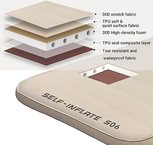 Miniatura 3 de Almohadilla de dormir autoinflable, almohadilla de espuma viscoelástica extra gruesa de 2.7 pulgadas, almohadillas de colchón autoinflables de aire