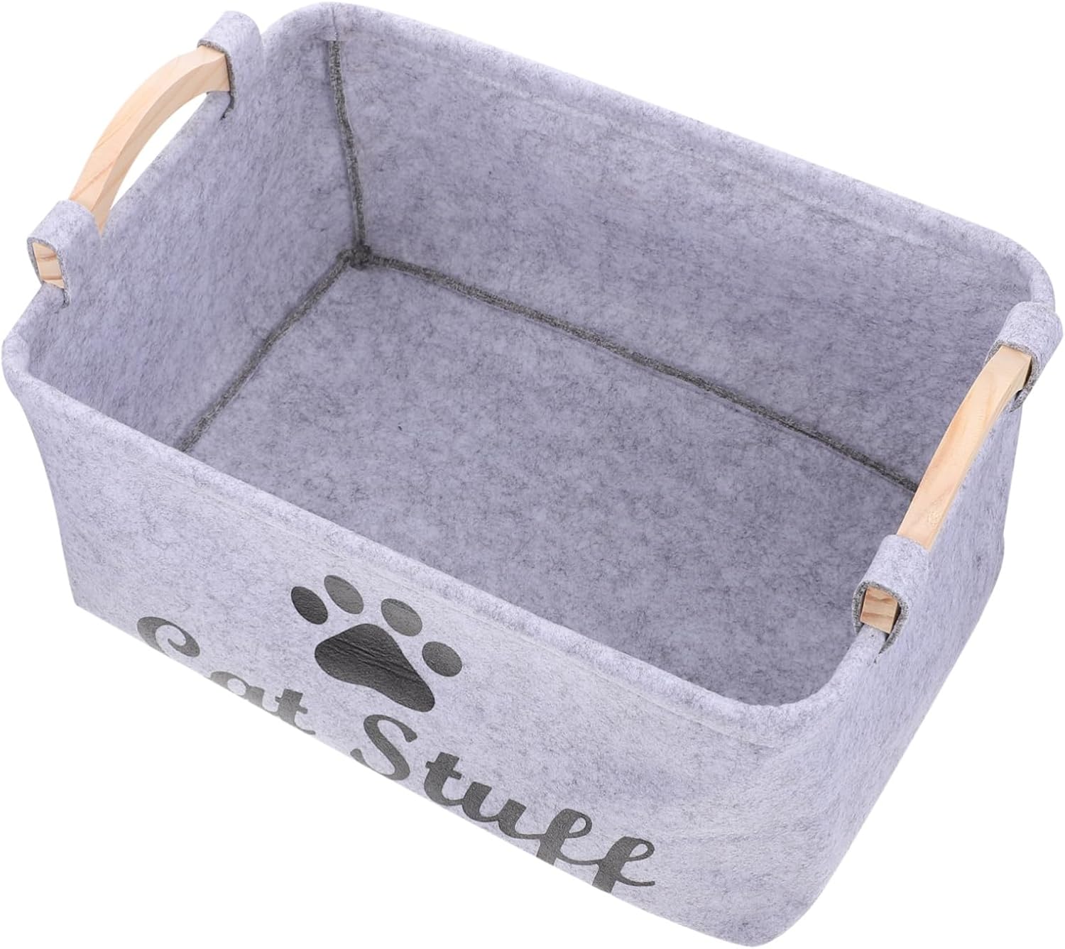 iplusmile Pet Storage Basket Felt Organizer with Handle Large Capacity Chest for Dog and Cat Accessories Felt Container for Pet Item Storage Neutral for Home Organization