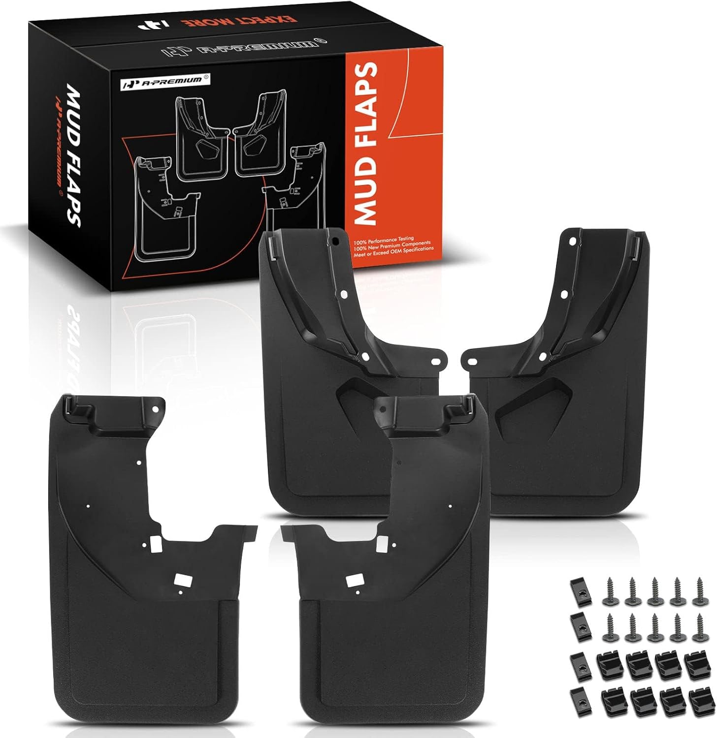 A-Premium – 4PCS Mud Flaps Splash Guards W/Hardware Compatible with Ford Bronco 2024-2021, [4 & 2-Door] – for Base, Everglades, Raptor & More – (No Drill) – Heavy-Duty Truck Matte Black, Front & Rear