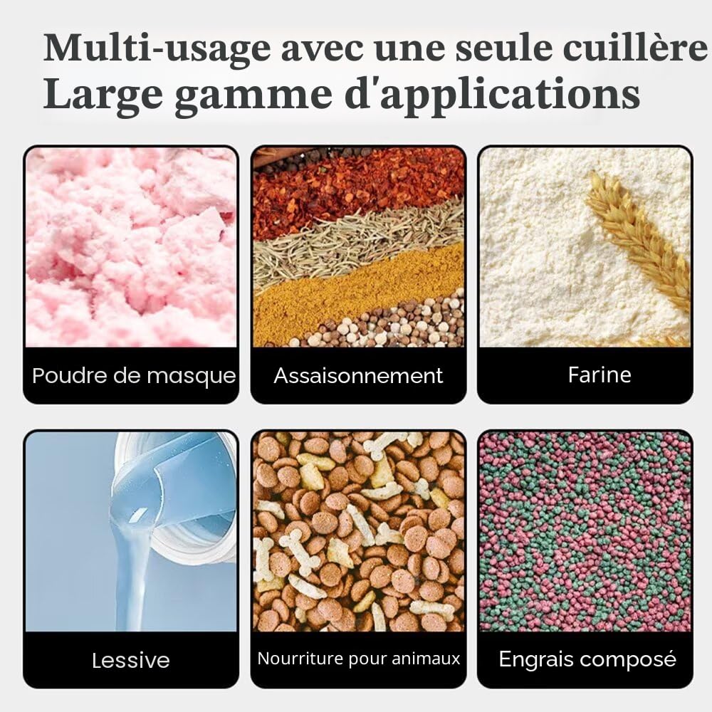 Cuillères doseuses transparentes avec graduation 5g 10g - Lot de 4 - Pâtisserie