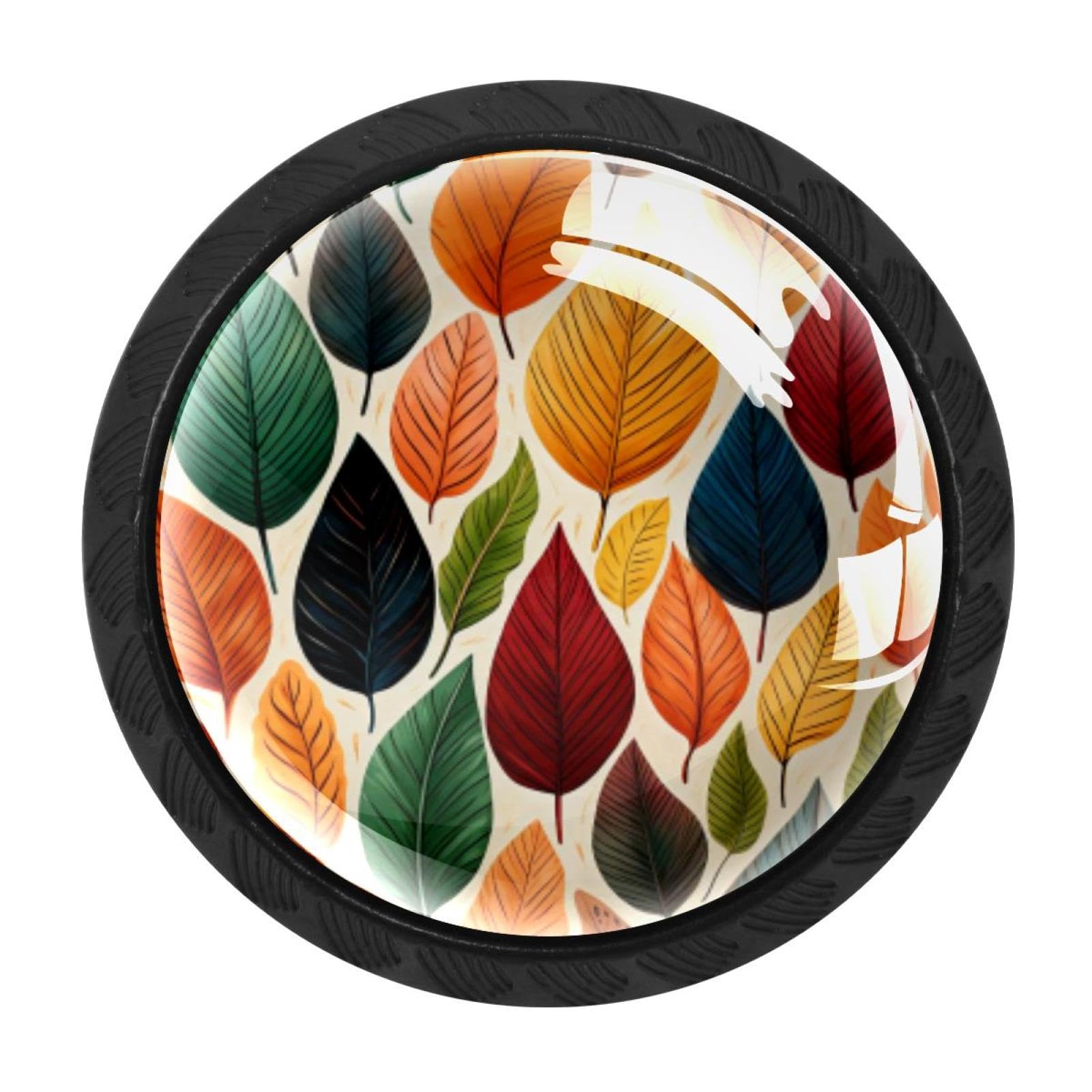 CHENZZZZ 4 Pack Black Thanksgiving Leaves Kitchen Handles, Cabinet Pulls Hardware for Cupboard Drawer Knobs Dresser Pulls
