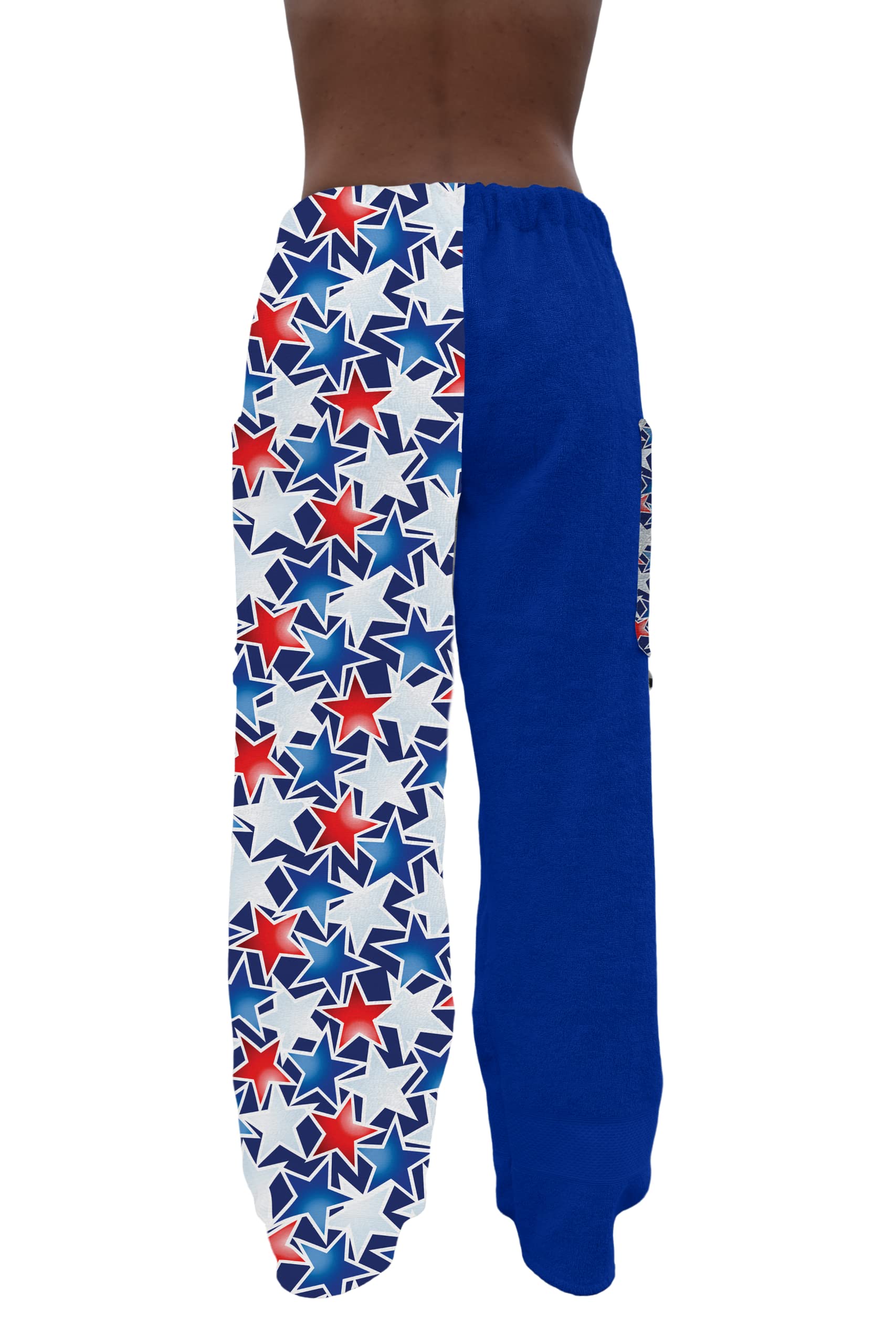 Handtuchhose Für Schwimmer – Patriotische Sterne, Aus Baumwoll-Frottee | Strand-Überwurf, Resort-Bekleidung Für Erwachsene